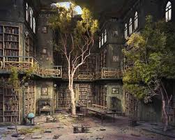 Can't tell if this picture is real or not, but THAT LIBRARY HAS A TREE GROWING IN IT!!